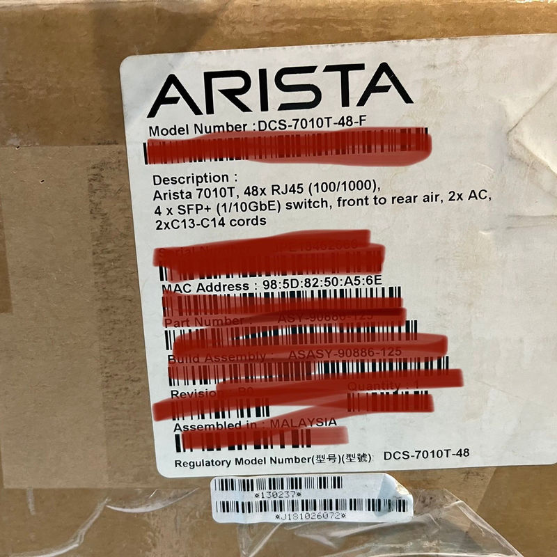 Stock DCS-7010T-48-F Arista 7010T Switch NIB Original
